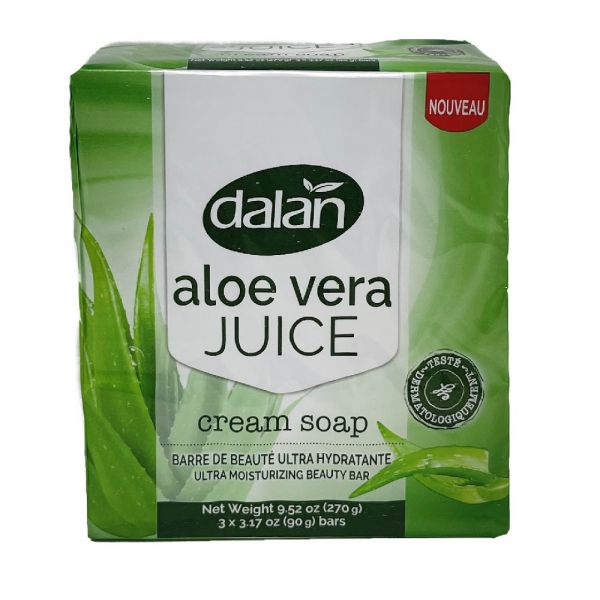 Dalan Cream Bar Soap Aloe Vera Juice 3pk 90g