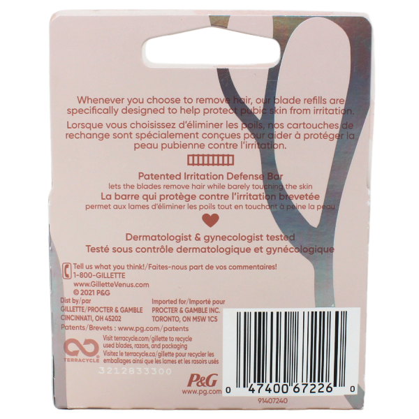 Gillette Venus 4Cartridges For Public Hair