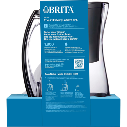 Brita 8 Cup Black Pitcher with Filter 151L Marina