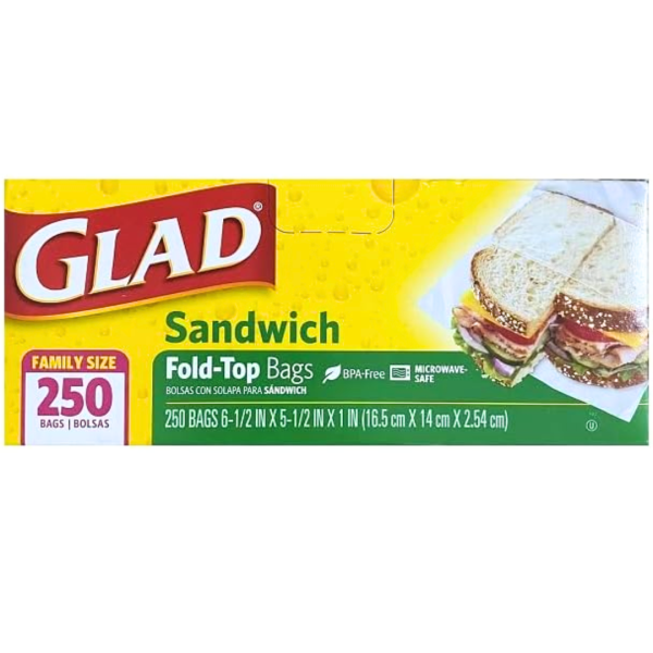 Glad Sandwich Fold Bags 250 Count