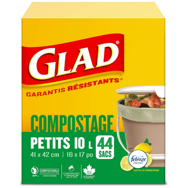 Glad Garbage Bags Compost Small 10L 44ct