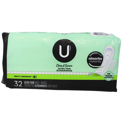 U by Kotex Ultra Thin Pads Clean & Secure 32ct