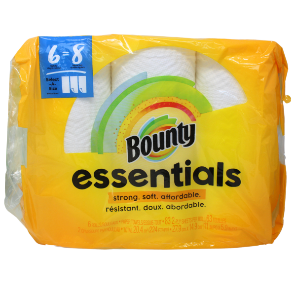Bounty Paper Towels Essentials 6 Rolls 83 Sheets