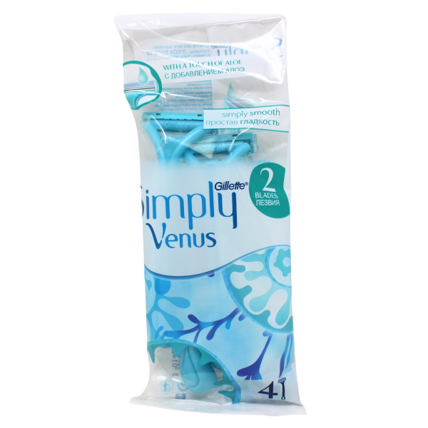 Gillette Venus SIMPLY 2BLADE 4 Count Disposable Razor ALOE