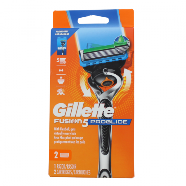 Gillette Fusion5 ProGlide 1Razor + 2Cartridges New Look