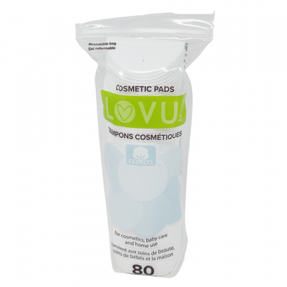 LOVU Cosmetic Pads 80ct Resealable Bag