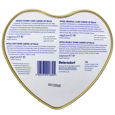 Nivea Luxurious 4 Piece Lip Balm Set