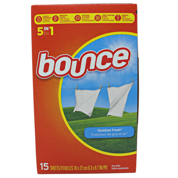 Bounce Fabric Softener Sheets Outdoor Fresh 15ct