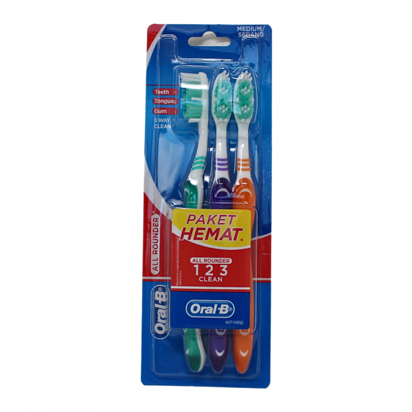 Oral-B Toothbrush Medium All Rounder 3pk