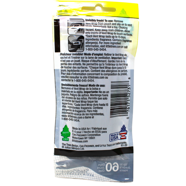 Little Trees Vent Wrap Black Ice 4ct
