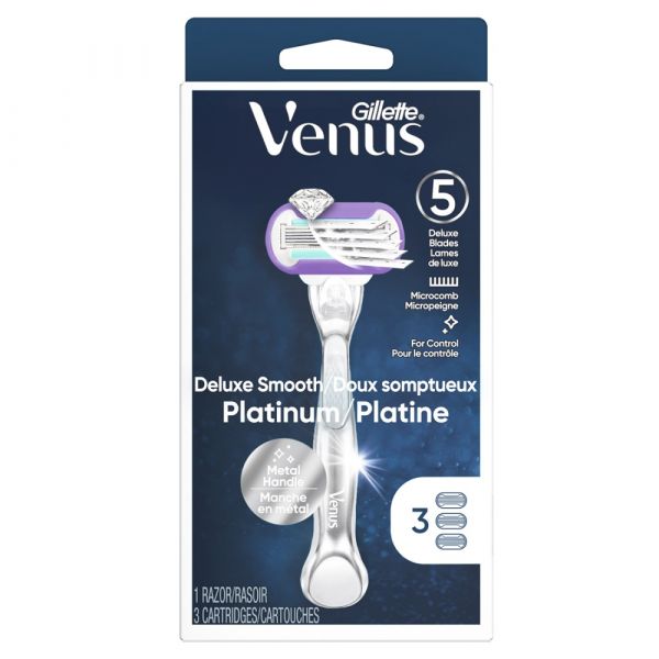 Gillette Venus 1Razor + 3Cartridges Platinum