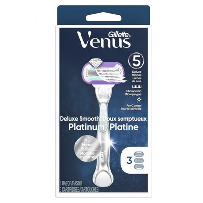 Gillette Venus 1Razor + 3Cartridges Platinum