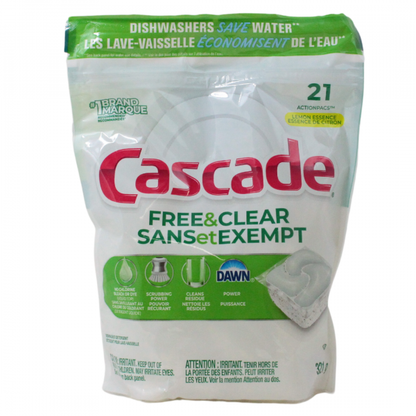 Cascade ActionPacs Free & Clear Lemon 21ct