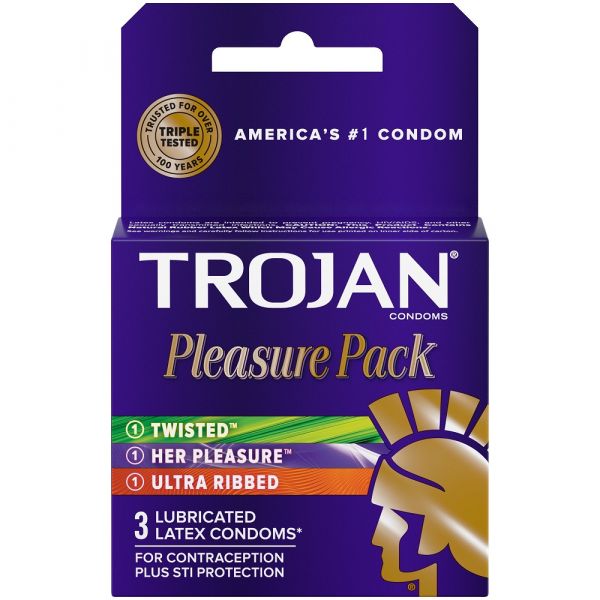Trojan Condoms Pleasure Pack 3CT