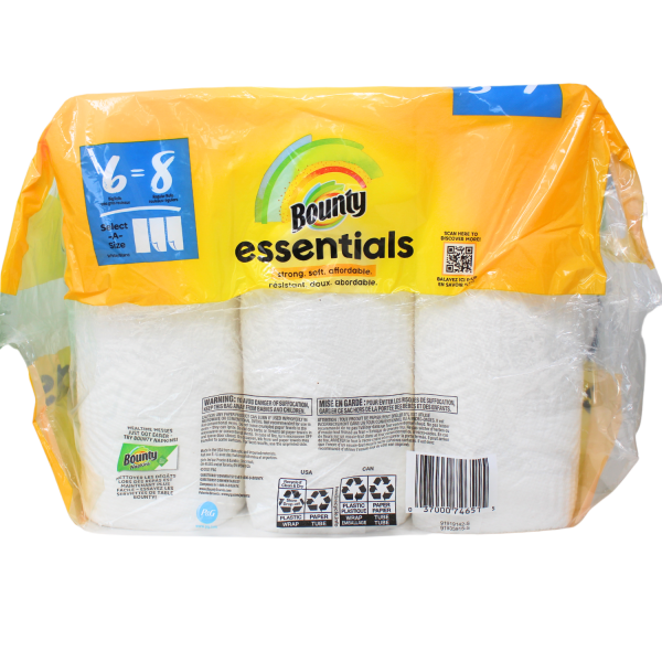 Bounty Paper Towels Essentials 6 Rolls 83 Sheets