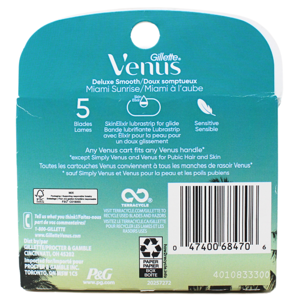Gillette Venus 4Cartridges Miami Sunrise