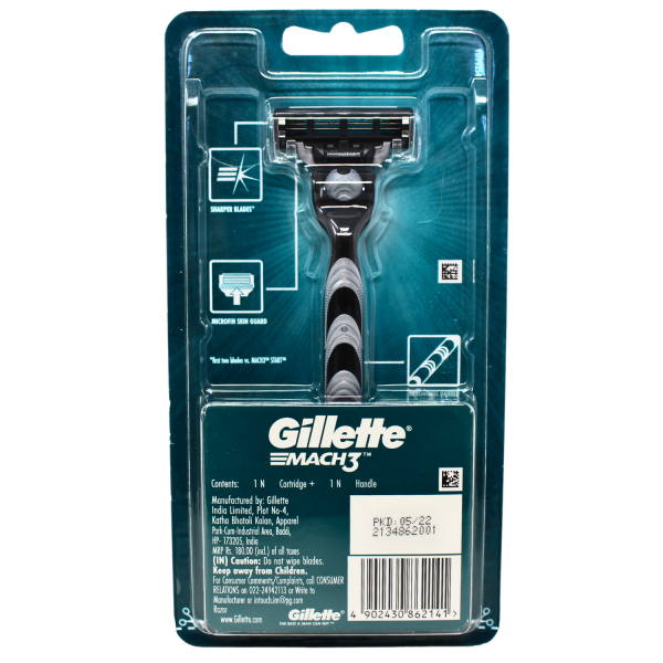 Gillette Mach 3 1Razor + 1Cartridges Carded