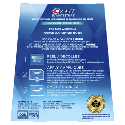 Crest 3D White 1 Hour Express Whitening Strips 10CT