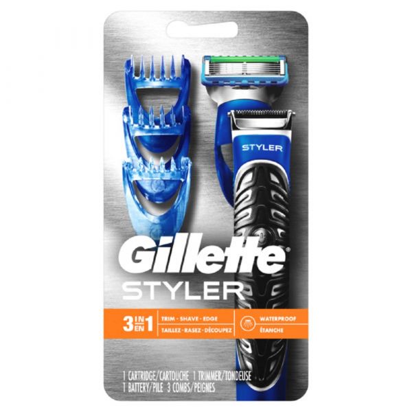 Gillette Styler 3In1 Waterproof Trimmer + 1Cartridges + 1Battery
