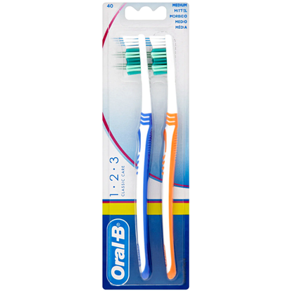 Oral-B Toothbrush Medium Classic Care 2pk 123ct