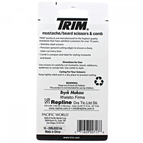 TRIM Scissors & Comb Set
