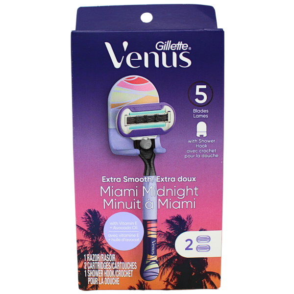 Gillette Venus 1Razor + 2Cartridges Miami Midnight