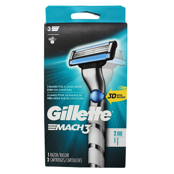Gillette Mach 3 3D 1Razor + 2Cartridges