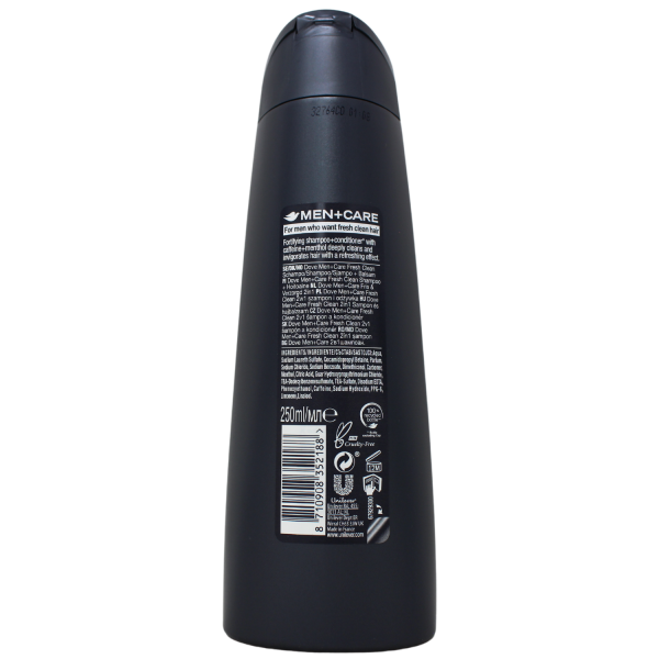 Dove Shampoo 250Ml Men+Care 2In1 Fresh Clean