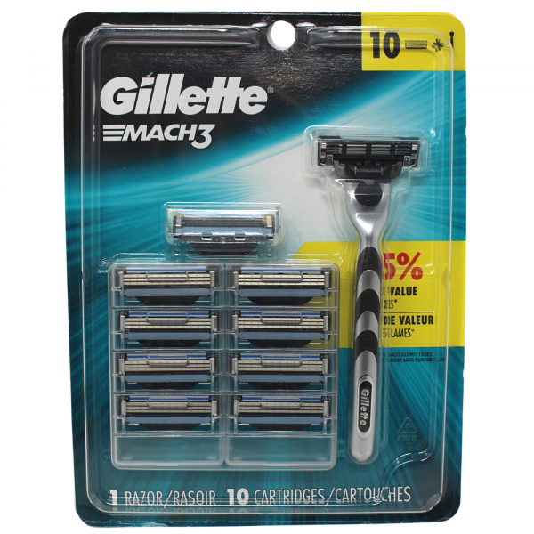 Gillette Mach 3 1Razor + 10Cartridges