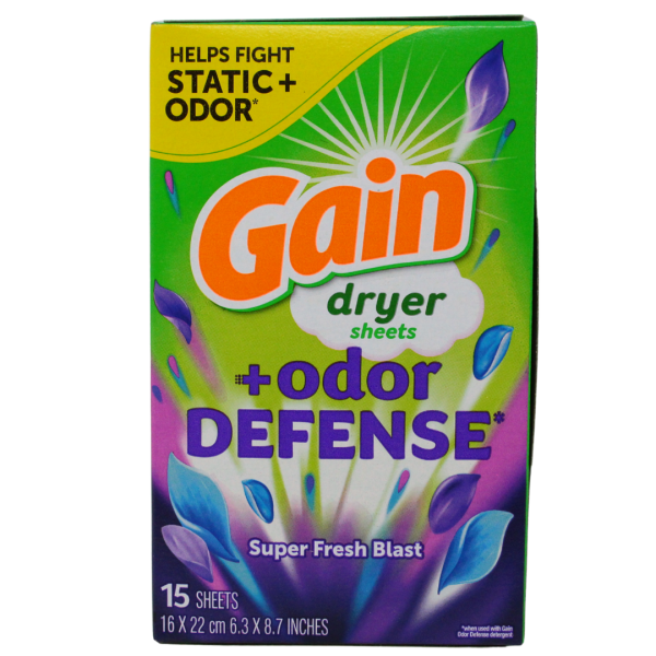 Gain Fabric Softener Sheets Super Fresh Blast 15CT