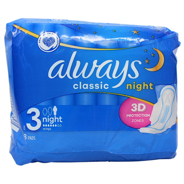 Always Classic Pads Night with Wings 8ct