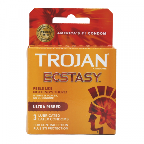 Trojan Condoms Ecstasy Ultra Ribbed 3ct