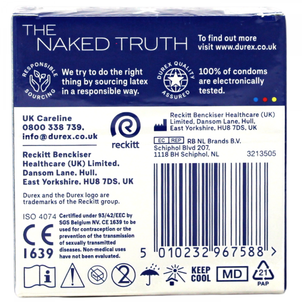 Durex Condoms Original Extra Safe 3ct