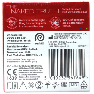 Durex Condoms Thin Feel 3ct