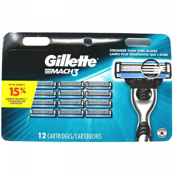 Gillette Mach 3 12Cartridges Carded