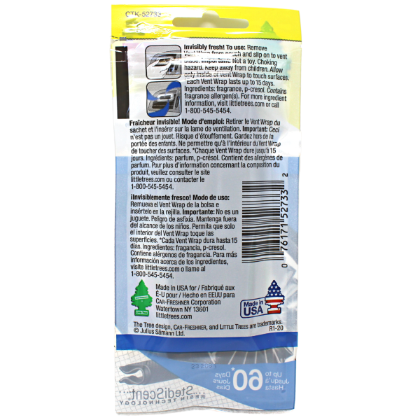 Little Trees Vent Wrap New Car Scent 4ct