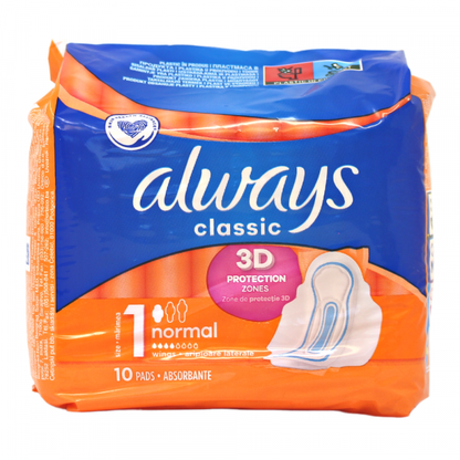 Always Classic Pads Normal with Wings 10ct