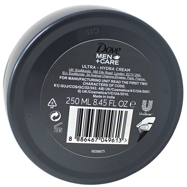 Dove Cream 250ml Menandcare Ultra Hydra