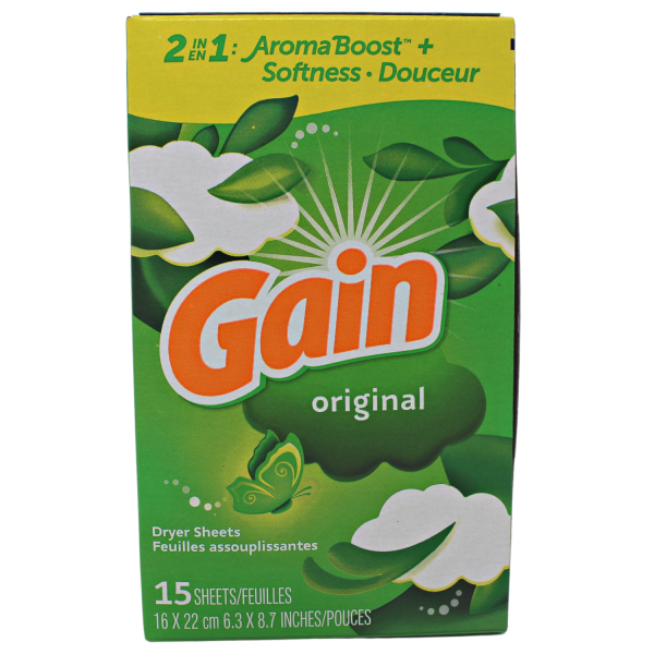Gain Fabric Softener Sheets Original 15CT