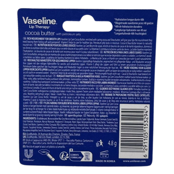 Vaseline Lip Therapy 4.8g Cocoa
