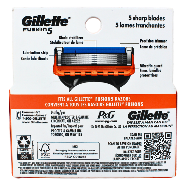 Gillette Fusion5 4 Cartridges