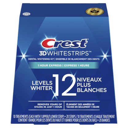 Crest 3D White 1 Hour Express Whitening Strips 10CT