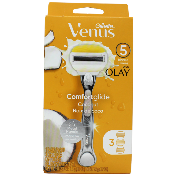 Gillette Venus 1Razor + 3Cartridges 5Blades Coconut